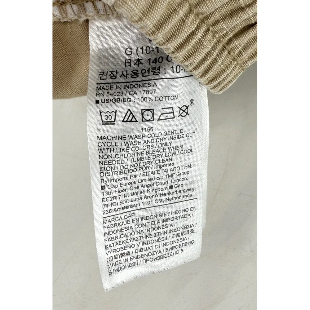GAP Kids Beige Cargo Pants Size L‎ (10) Drawstring Waist Utility Pockets